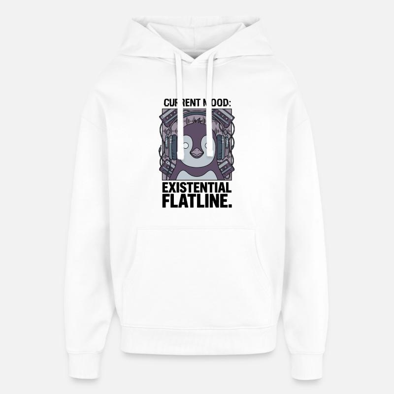 Humeur actuelle Ligne zéro existentielle - Sweat à capuche unisexe Stanley/Stella Oversized - blanc