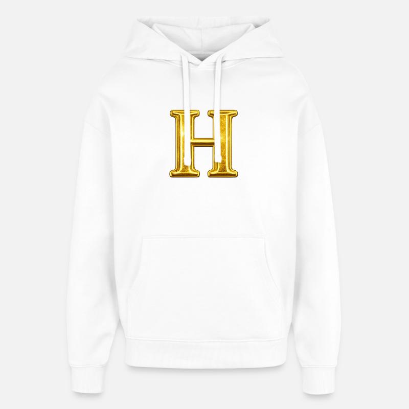 Monogramma della H d'Oro - Stanley/Stella Oversized Felpa con cappuccio unisex - bianco