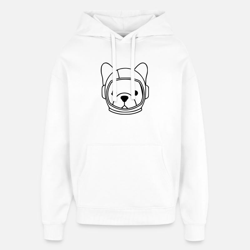 Profil du casque de l’astronaute Frenchie - Sweat à capuche unisexe Stanley/Stella Oversized - blanc