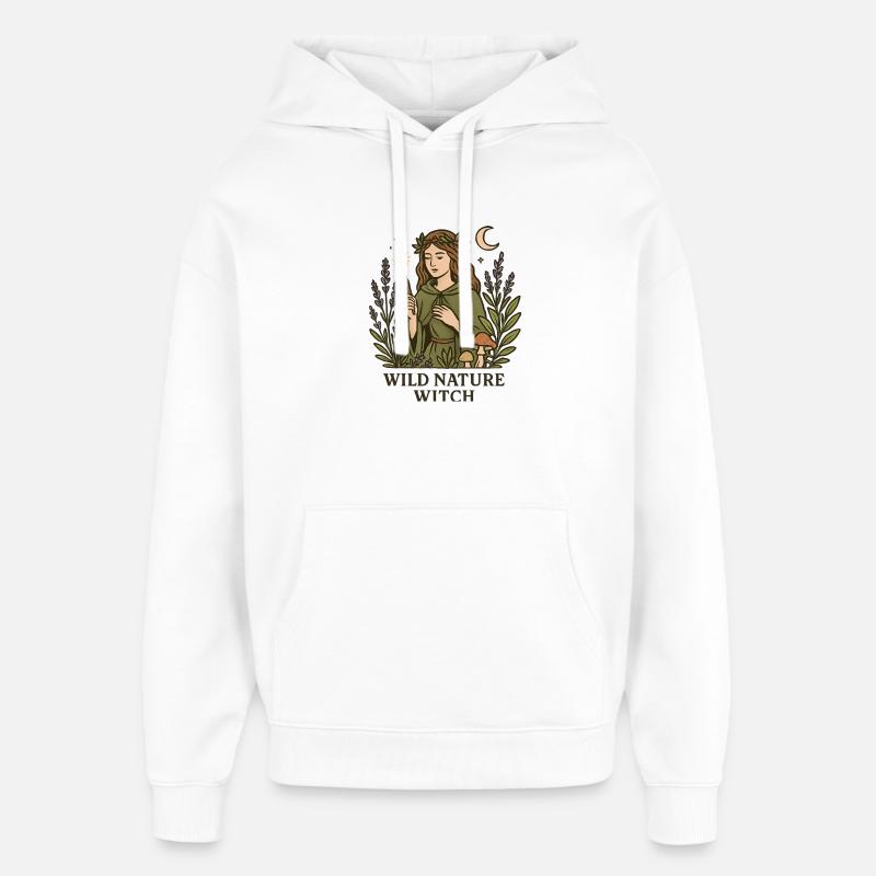 Sorcière de la Nature Sauvage - Sweat à capuche unisexe Stanley/Stella Oversized - blanc