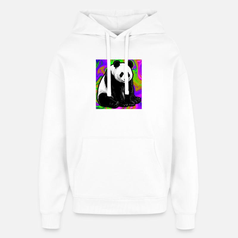 panda - Sweat à capuche unisexe Stanley/Stella Oversized - blanc