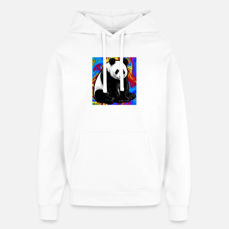 panda - Sweat à capuche unisexe Stanley/Stella Oversized - blanc