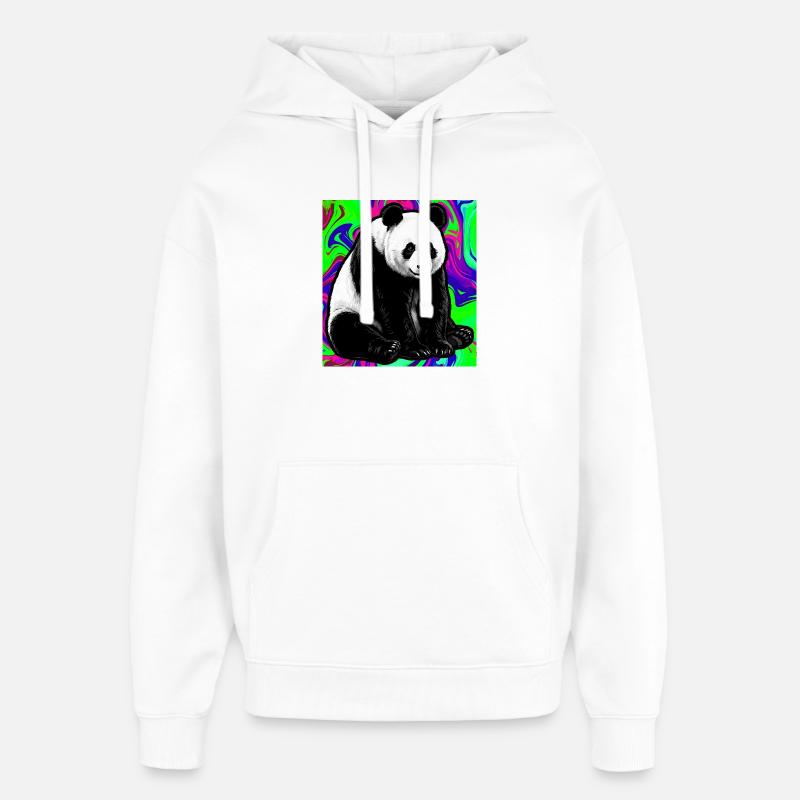 panda - Sweat à capuche unisexe Stanley/Stella Oversized - blanc