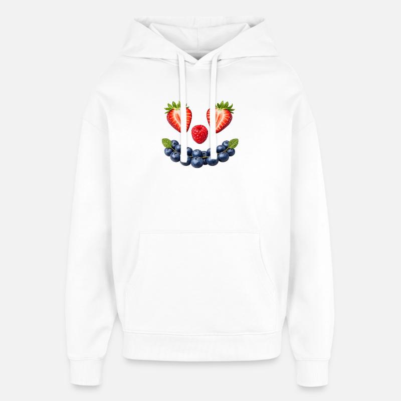 Visage de baies - Sweat à capuche unisexe Stanley/Stella Oversized - blanc