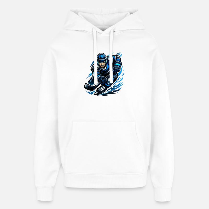 Blitzender Eishockeyspieler - Oversized Unisex Hoodie von Stanley/Stella - Weiß
