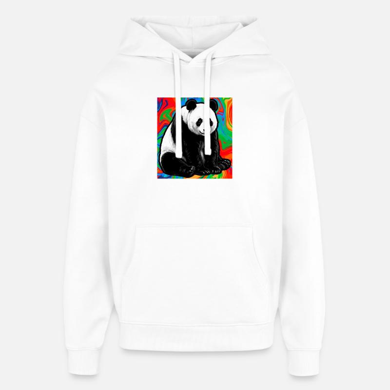 panda - Sweat à capuche unisexe Stanley/Stella Oversized - blanc