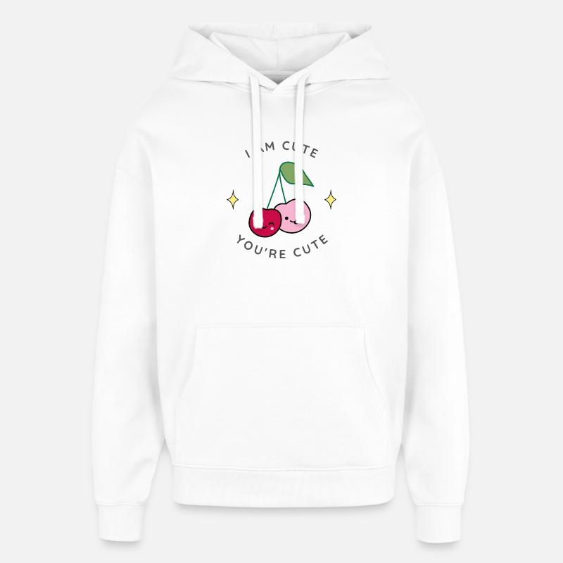 Duo Cerises Mignon - Sweat à capuche unisexe Stanley/Stella Oversized - blanc