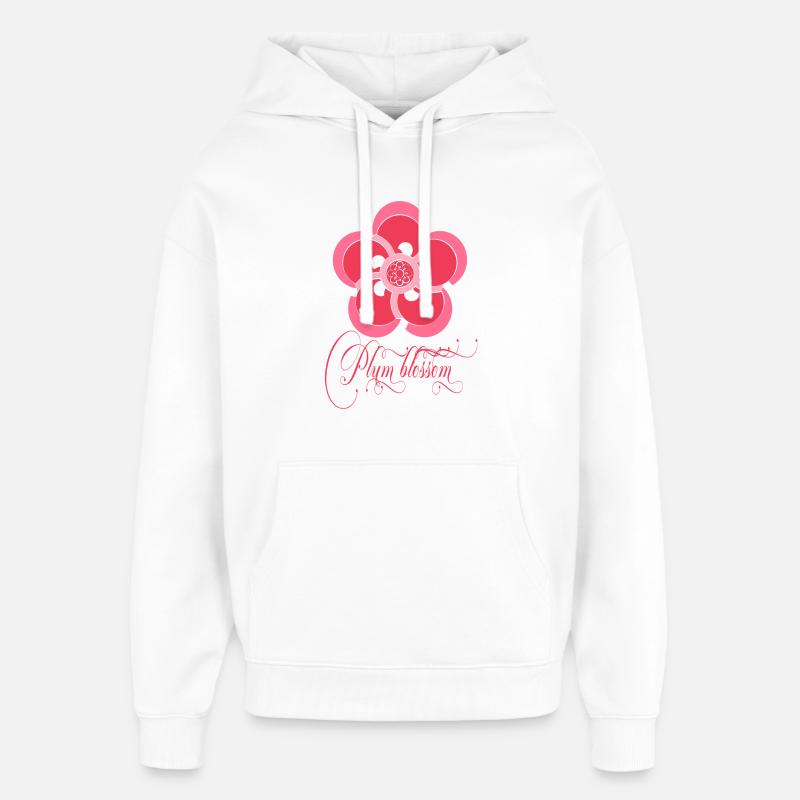 Plum blossom - Sweat à capuche unisexe Stanley/Stella Oversized - blanc
