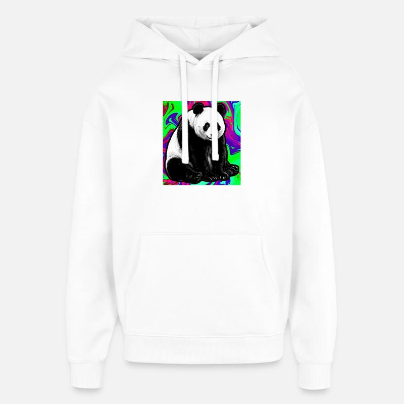 Panda - Oversized Unisex Hoodie von Stanley/Stella - Weiß