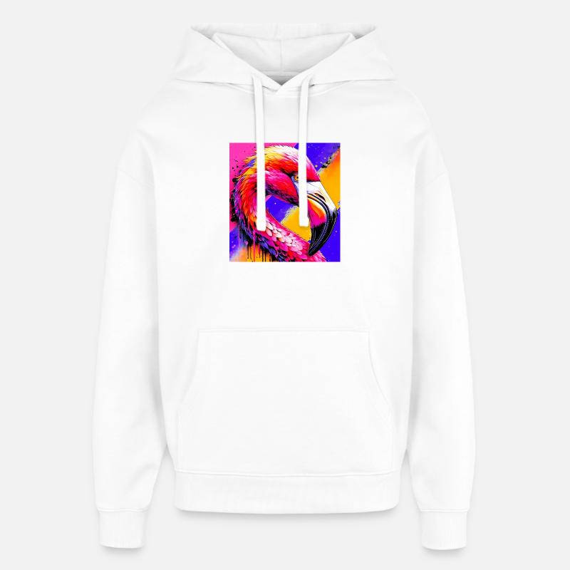 Flamant - Sweat à capuche unisexe Stanley/Stella Oversized - blanc
