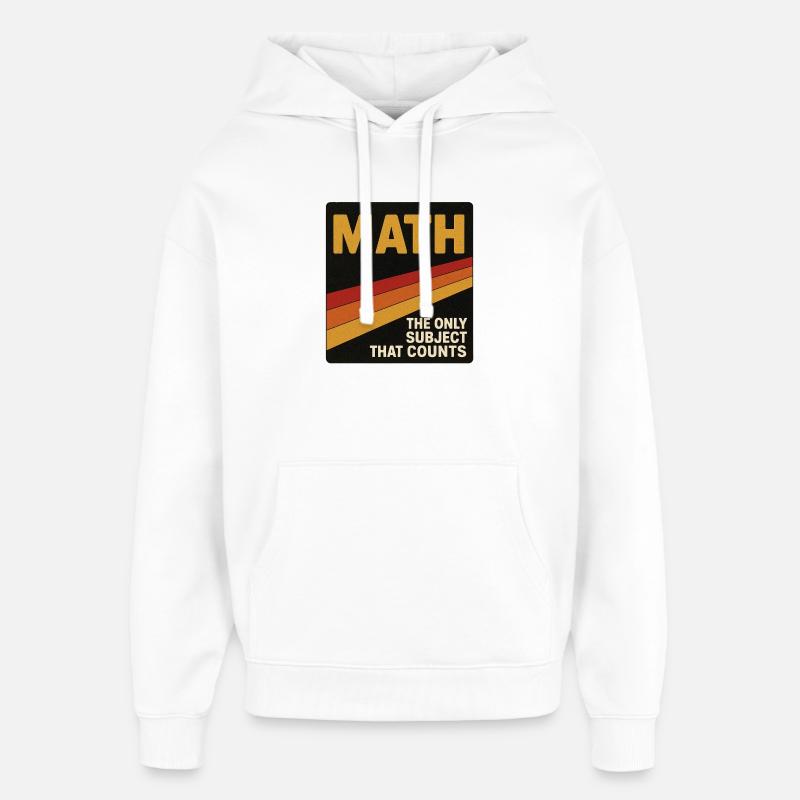Retro Math Counts Poster - Oversized Unisex Hoodie by Stanley/Stella - white