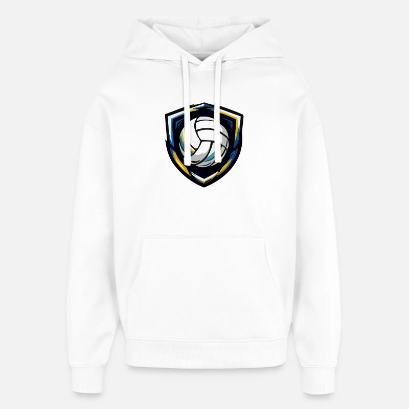 Emblème du bouclier de volley-ball - Sweat à capuche unisexe Stanley/Stella Oversized - blanc