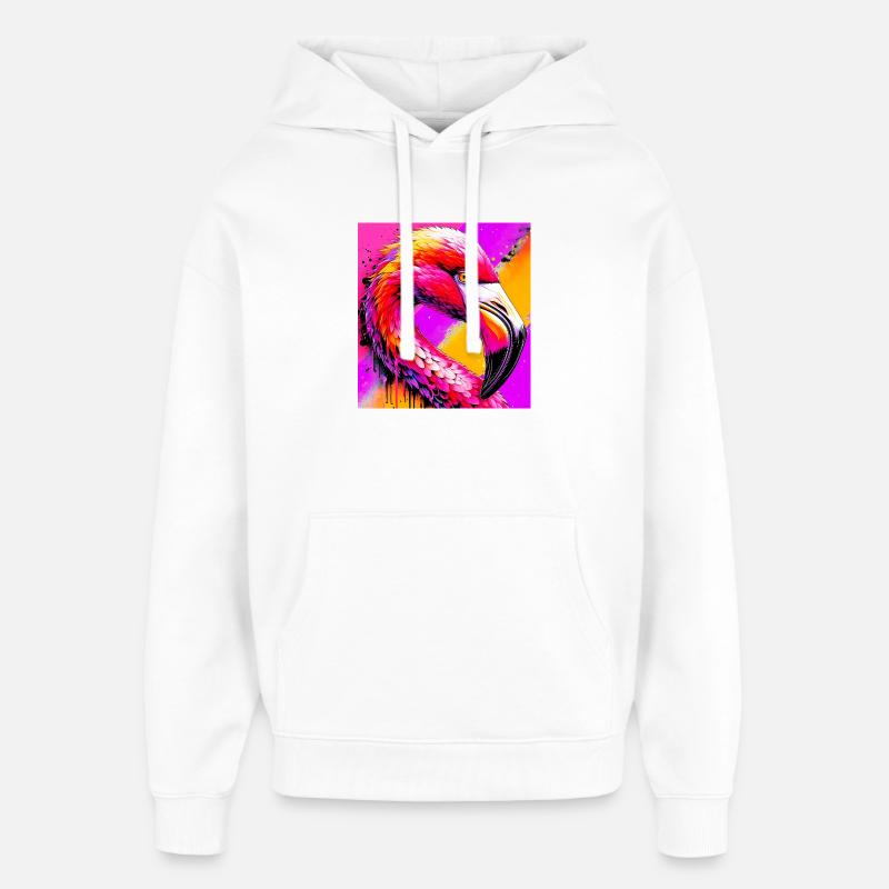 Flamant - Sweat à capuche unisexe Stanley/Stella Oversized - blanc