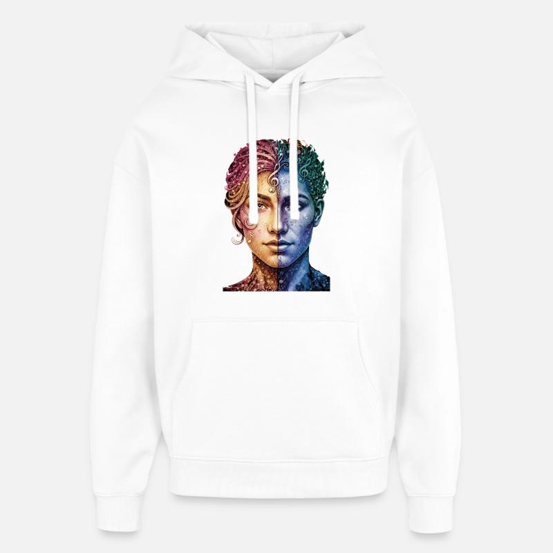 Music_is_equal - Sweat à capuche unisexe Stanley/Stella Oversized - blanc