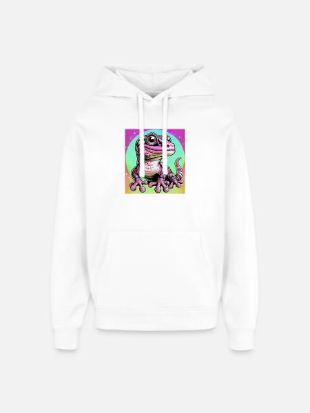 Gecko - Oversized Unisex Hoodie by Stanley/Stella - white