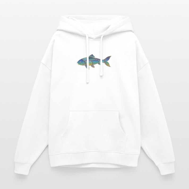 Gradient Pattern Iridescent Koi Fish Oversized Unisex Hoodie by Stanley/Stella