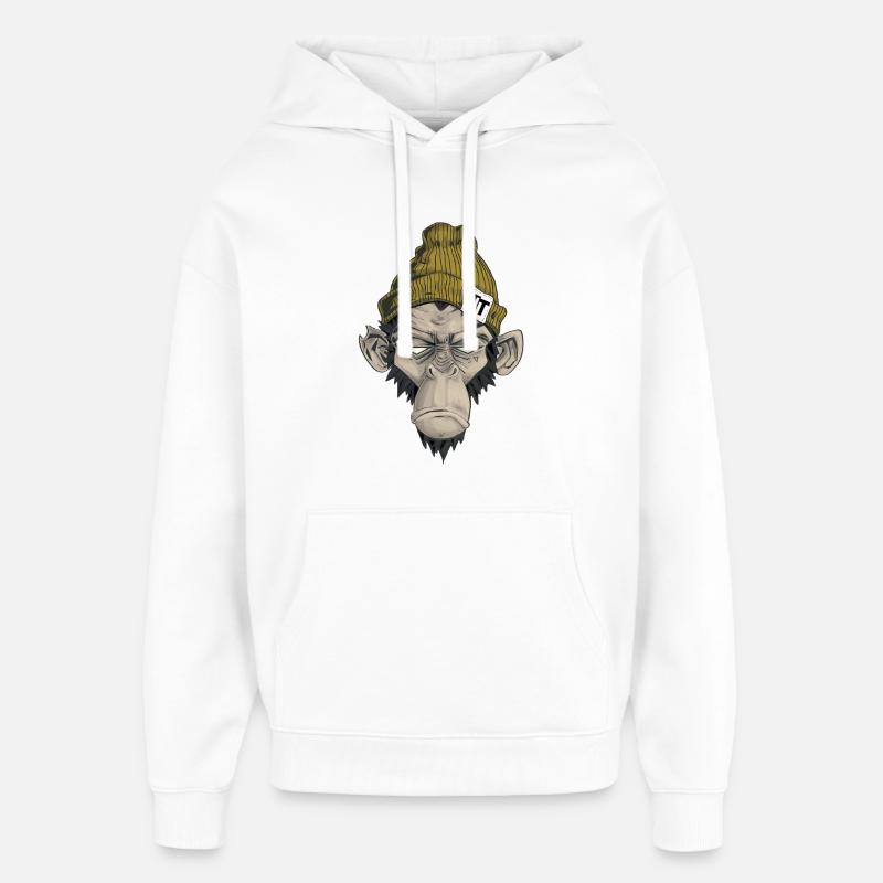 Rap Monkey - Oversized Unisex Hoodie von Stanley/Stella - Weiß