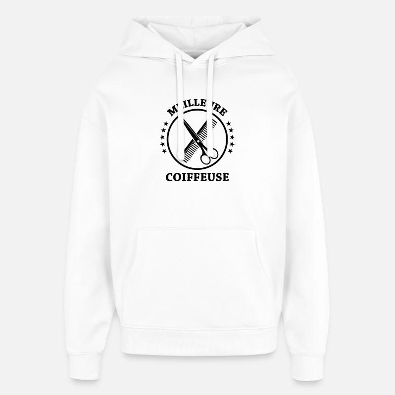 Meilleure Coiffeuse - Sweat à capuche unisexe Stanley/Stella Oversized - blanc