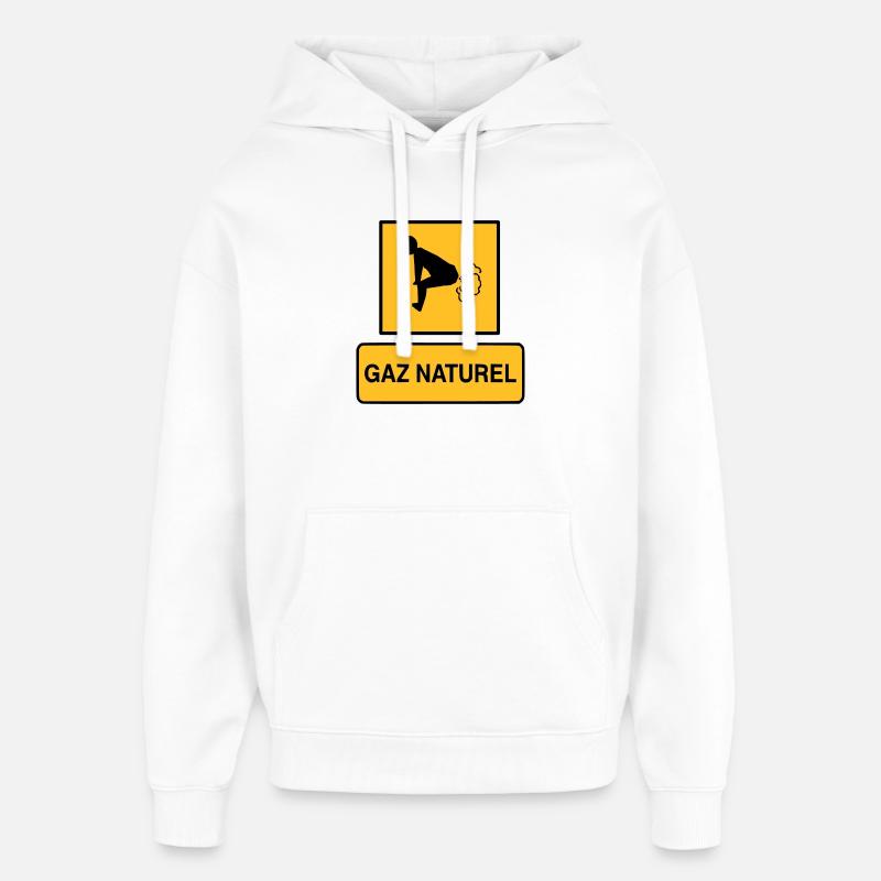 Gaz naturel - Sweat à capuche unisexe Stanley/Stella Oversized - blanc