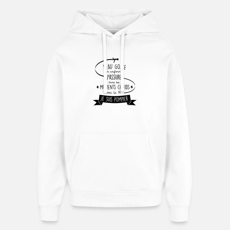 beau gosse pompier - Sweat à capuche unisexe Stanley/Stella Oversized - blanc