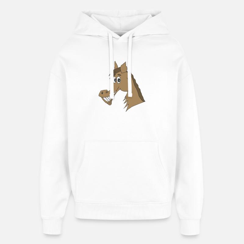 tête de cheval - Sweat à capuche unisexe Stanley/Stella Oversized - blanc