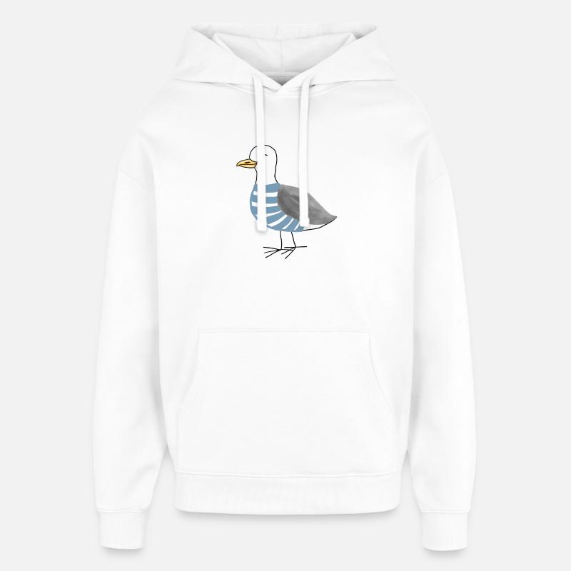 Mouette Maritim - Sweat à capuche unisexe Stanley/Stella Oversized - blanc
