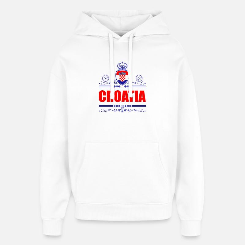 VIGNETTE CROATIE - Sweat à capuche unisexe Stanley/Stella Oversized - blanc