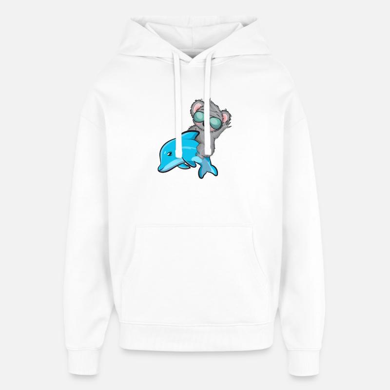 Koala et Delfin - Sweat à capuche unisexe Stanley/Stella Oversized - blanc
