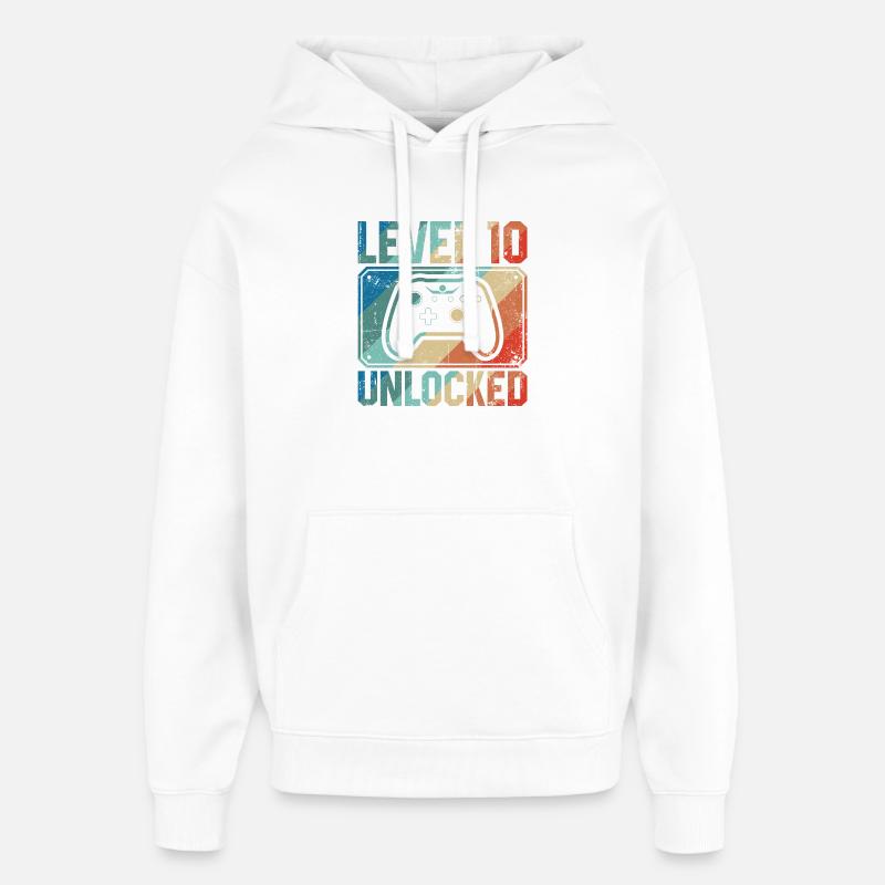 Level 10 freigeschalteter Controller - Oversized Unisex Hoodie von Stanley/Stella - Weiß