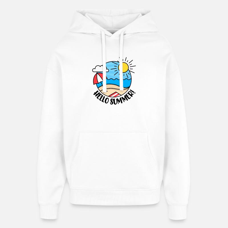 Allô Summer 2 - Sweat à capuche unisexe Stanley/Stella Oversized - blanc