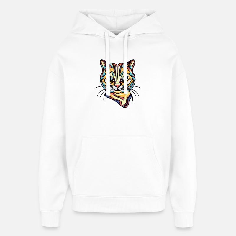Bunte Katze - Oversized Unisex Hoodie von Stanley/Stella - Weiß