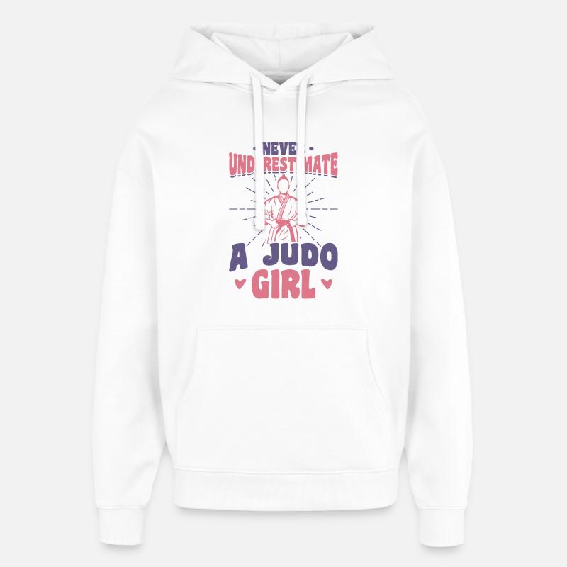 Unterschätze niemals ein Judo Mädchen - Oversized Unisex Hoodie von Stanley/Stella - Weiß