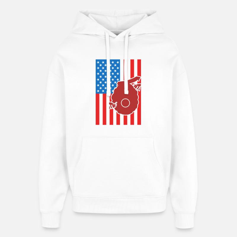Apiculture Drapeau US - Sweat à capuche unisexe Stanley/Stella Oversized - blanc