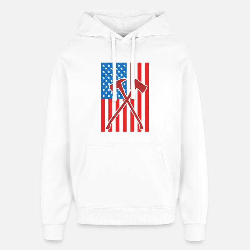 Brandbekämpfung USA Flagge - Oversized Unisex Hoodie von Stanley/Stella - Weiß
