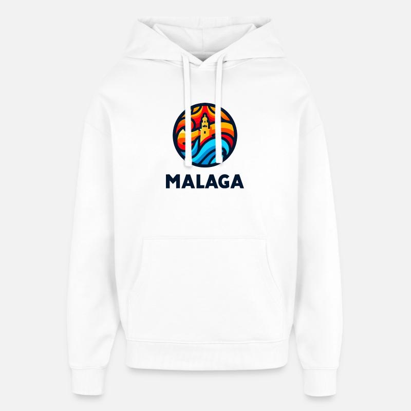Málaga 3 - Sweat à capuche unisexe Stanley/Stella Oversized - blanc