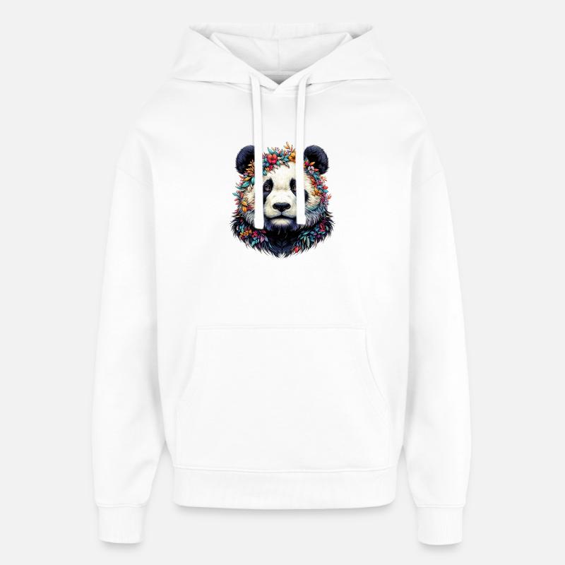 Panda - Sweat à capuche unisexe Stanley/Stella Oversized - blanc