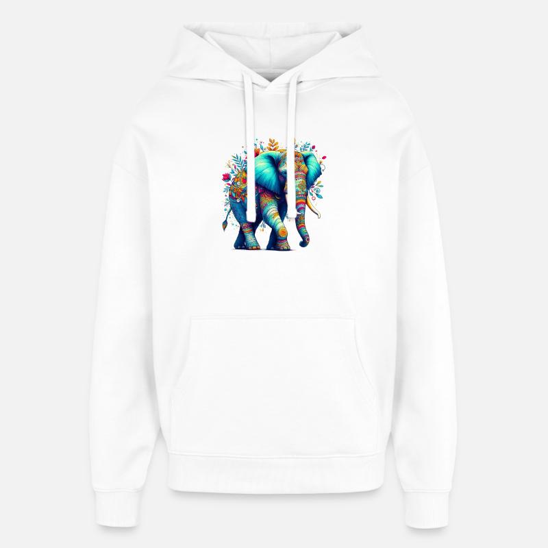 Elefant - Oversized Unisex Hoodie von Stanley/Stella - Weiß
