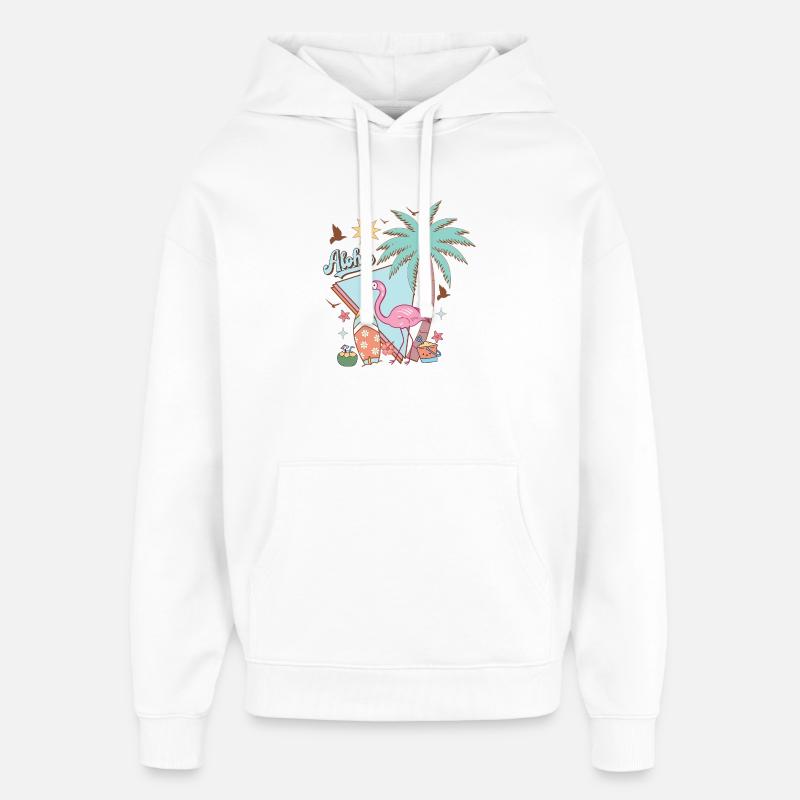 Aloha Été - Sweat à capuche unisexe Stanley/Stella Oversized - blanc
