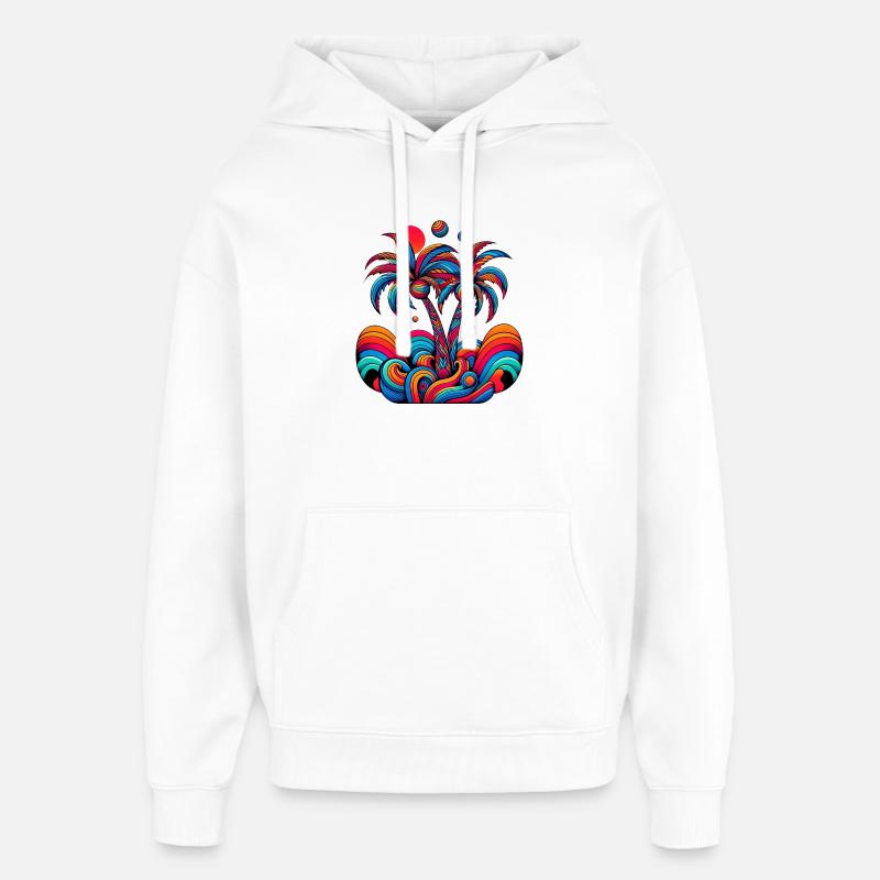 Palmiers - Sweat à capuche unisexe Stanley/Stella Oversized - blanc