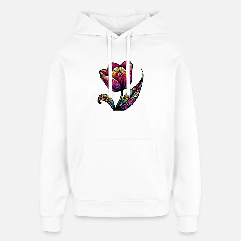 Tulipe - Sweat à capuche unisexe Stanley/Stella Oversized - blanc
