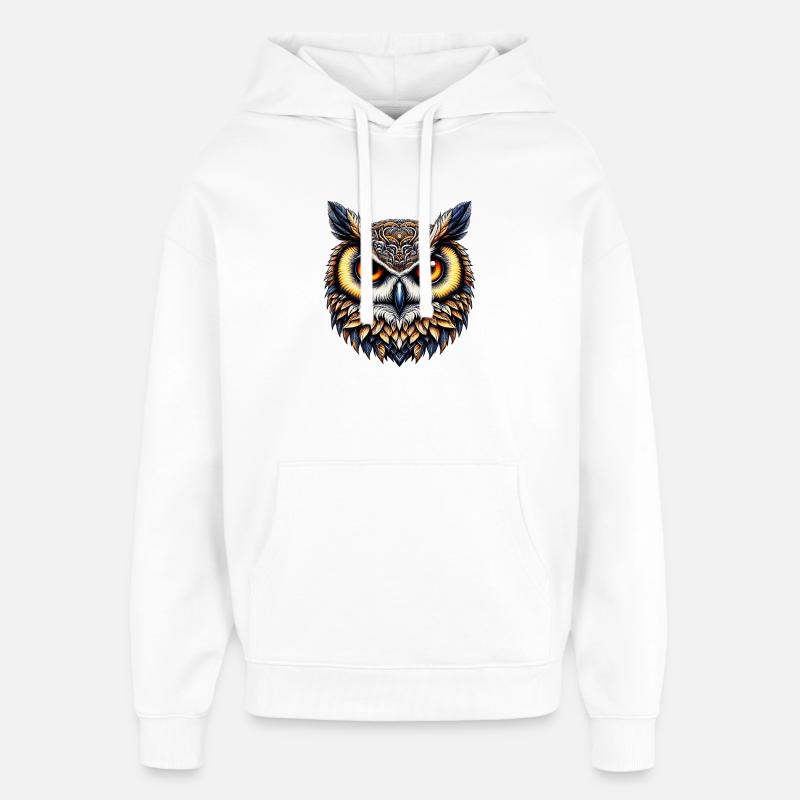 Eule - Oversized Unisex Hoodie von Stanley/Stella - Weiß