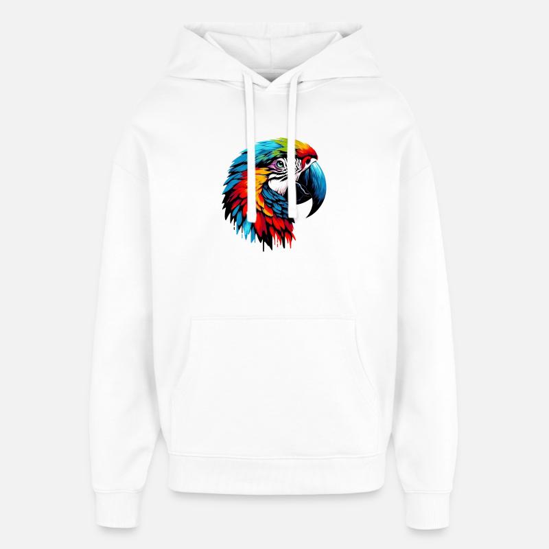 Perroquet - Sweat à capuche unisexe Stanley/Stella Oversized - blanc