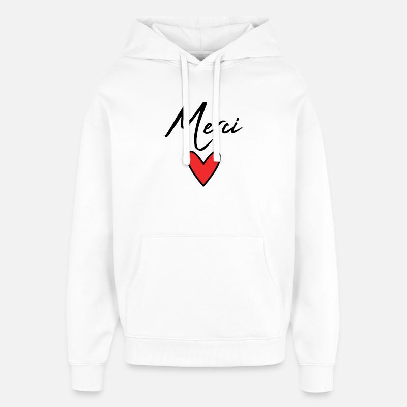 MERCI. ANNIVERSAIRE. NAISSANCE. - Sweat à capuche unisexe Stanley/Stella Oversized - blanc