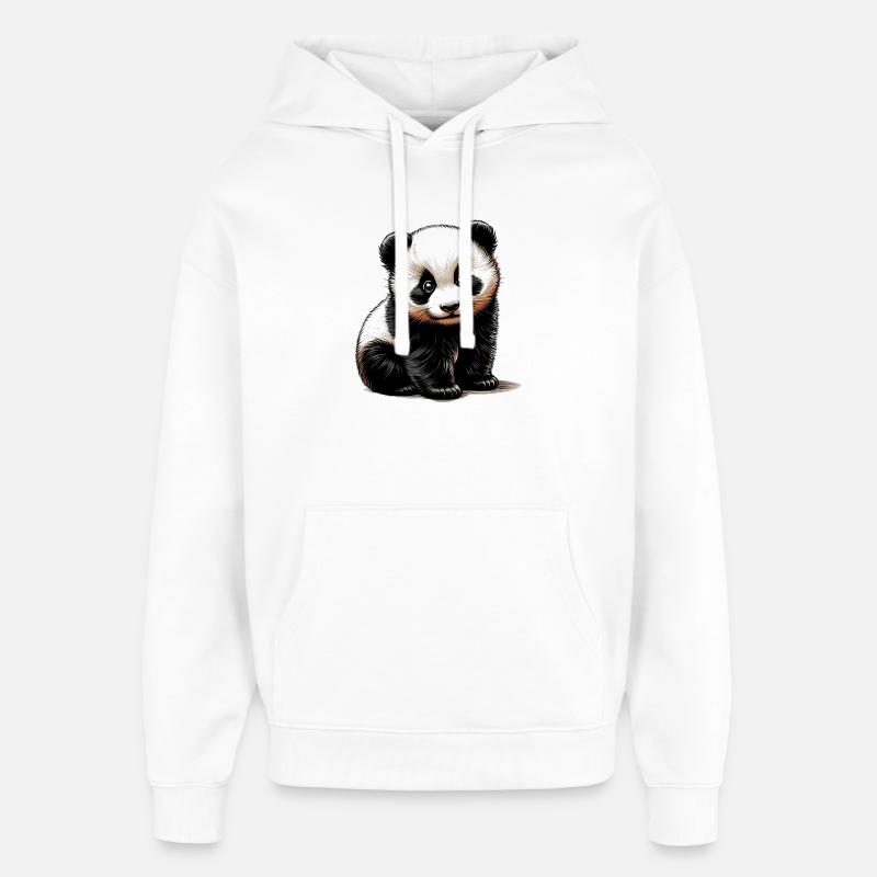 Panda - Sweat à capuche unisexe Stanley/Stella Oversized - blanc