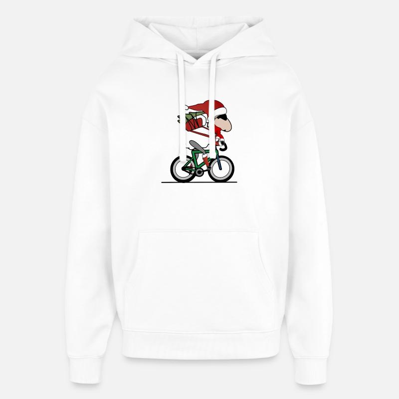Noël à vélo - Sweat à capuche unisexe Stanley/Stella Oversized - blanc