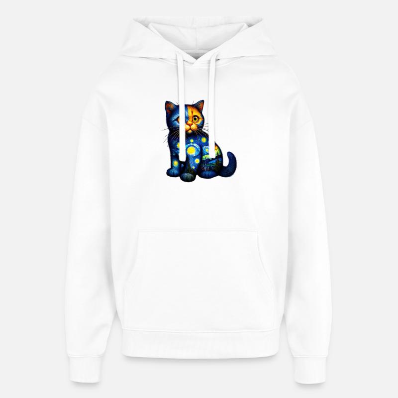 Chat - Sweat à capuche unisexe Stanley/Stella Oversized - blanc