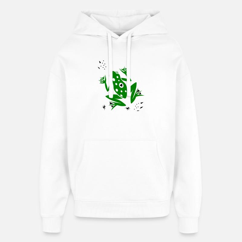 Grenouille avec cœur et fourmis - Sweat à capuche unisexe Stanley/Stella Oversized - blanc