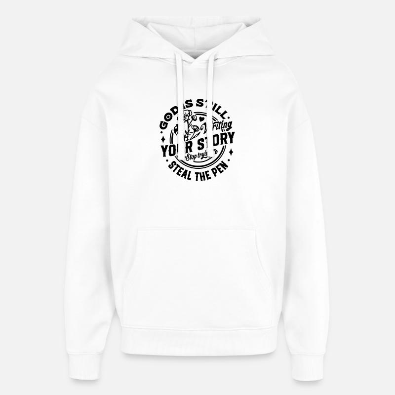 Abstract Colourful Geometric Pattern - Oversized Unisex Hoodie by Stanley/Stella - white