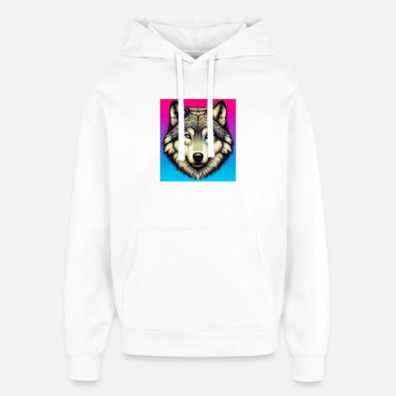 Loup - Sweat à capuche unisexe Stanley/Stella Oversized - blanc