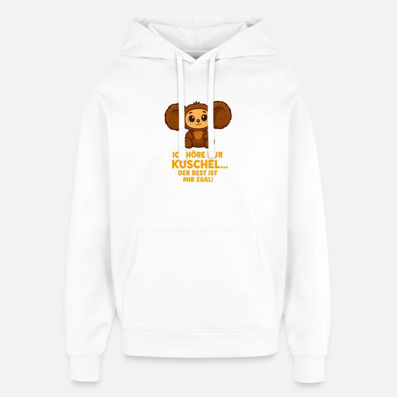 Ours câlin avec le dicton - Sweat à capuche unisexe Stanley/Stella Oversized - blanc